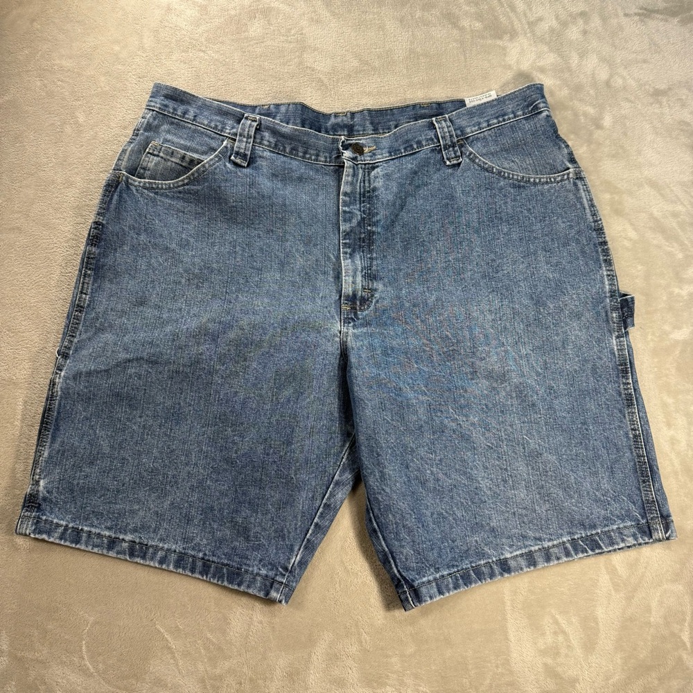 Wrangler Carpenter Cargo Jean Shorts Men's Sz 38 Blue Jorts 64WC6DI